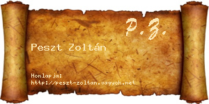 Peszt Zoltán névjegykártya