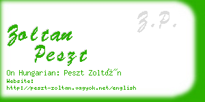 zoltan peszt business card